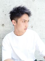 リバースパーマ/刈り上げショートレイヤー/アップバング/黒髪