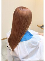 リコ ヘアー メイク 海老名店(Lico hair make) アプリコットオレンジ/ストレート/艶髪