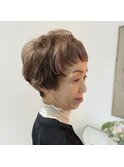 キュート♪マッシュショート×ピンクハイライトカラー☆