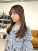 顔まわりレイヤー/柔らかいベージュカラー