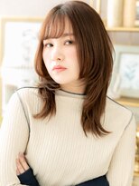 カバーヘア ブリス 戸田公園西口店(COVER HAIR bliss) 斜めバングオレンジベージュくびレイヤーA1戸田公園20代30代40代