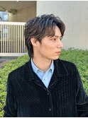 スパイラルパーマ/ツイストスパイラル波巻きメンズカットウルフ