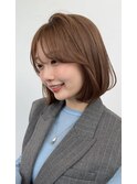 大人垢抜けボブ×透明感カラー