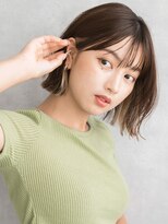 エスドットブルーム 梅田店(S.BROOM) 切りっぱなし外ハネボブ/イヤリングカラー