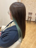 テーラヘアー 公津の杜店(TELA HAIR)&nbsp;イヤリングカラー[アッシュブラウン×水色]