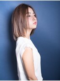 小顔ヘア　ストレートbob