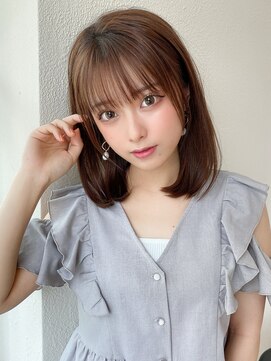 アフロート ディル(AFLOAT D'L) 20代30代40代大人可愛いAラインボブベージュ抜け感くすみカラー