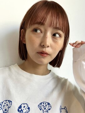 アンアミ シブヤ(Un ami shibuya) 【Un ami】ぱつっとボブ/ミニボブ/オレンジブラウン 寺村佳乃