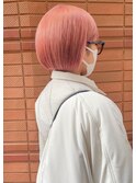 【ROJITHA表参道原宿】ピーチピンク×スッキリボブ