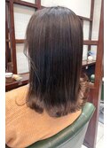 ストレート外ハネセミロング ブラウンカラー