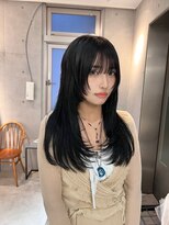 サンド 鹿児島中央(sand)&nbsp;黒髪/グレーベージュ/レイヤーロング/前髪パーマ[鹿児島駅]