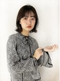 切りっぱなしボブで無造作ヘア◯
