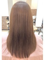 カットハウス はさみの部屋&nbsp;ロング/ストレート/アプリコットベージュ/ツヤカラー/前髪あり