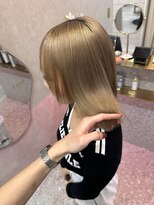 ロンド レア 天神大名店(Lond Le’a) デザインカラー/レイヤーカット/ウェットヘア/オリーブベージュ