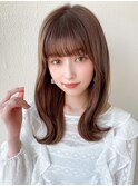 ★小顔レイヤーカットデジタルパーマチェリーブラウン