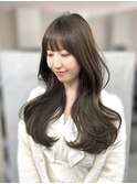 【透明感カラー】姫カットレイヤー/韓国風巻き/くすみベージュ