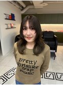 万代新潟駅前顔周りレイヤーハイライトカット韓国ダブルカラー