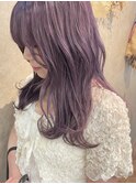 ピンクラベンダー×セミロング