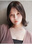 大人かわいい☆小顔前下がりレイヤーボブ×ハイライトグレージュ