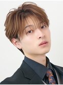 韓国ヘアコンマバング韓国マッシュセンターパートフェザーパーマ