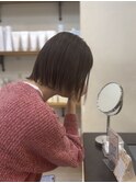 外ハネボブ/ぷつっとボブ/柔らかベージュ/ボブ