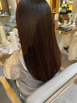ヘアリゾート粋 ウナム 新宿東口店(enam) ナチュラルストレート/美髪縮毛矯正/深みブラウン/ロング