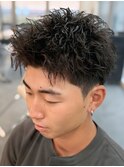 奈良men'sスパイキーショートピンパーマ