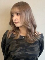 グラムアッシュ(GLAM ASH) ミルクティーベージュ ハイトーン ブリーチ 顔周りカット 20代