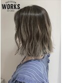 ロブヘアーバレイヤージュカラー
