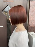 20代30代40代/ボブ/ストレート/オレンジカラー[溝の口］