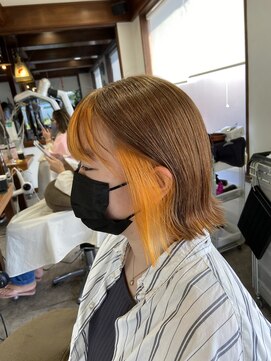 ヤソ(yaso) インナーカラー×オレンジ