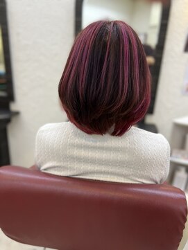 ヘアーデザインロアール(HairDesign  LOIRE) ピンクバレイヤージュカラー