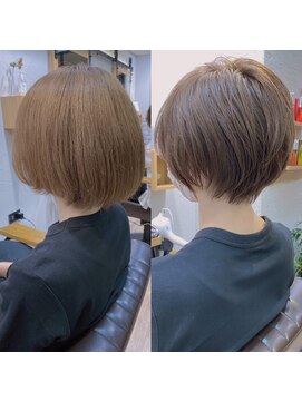 バンプ ギンザ(BUMP GINZA) 白髪ぼかしハイライト/絶壁解消/ひし形大人ショートボブ/聖