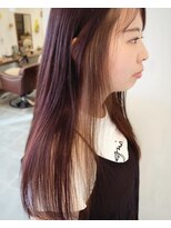 ツムギ ヘアー(tsumugi HAIR) レッド×ベージュイヤリングイヤリングカラー