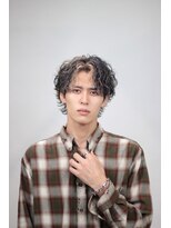 ブラック 渋谷 2nd(BLUCK) 波巻きセンターパートマッシュウルフスパイラルパーマ