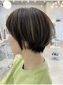 20代～50代◎マッシュボブ/細めハイライト☆くすみベージュ