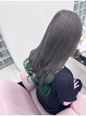 グレー×グリーン