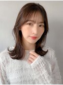 くびれヘア薄めバングハイライトカラー美髪モテ髪うる艶髪