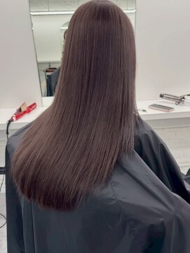 ベレーザ 渋谷神南(Beleza) 16065ナチュラルブラウンレイヤーラウンドバングオリーブグレー