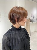 別府ショートボブ顔まわりレイヤーカット髪質改善カラー30代