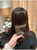 縮毛矯正からワンカラー/マロンブラウン