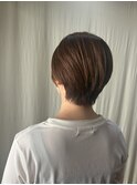センターパート/ハンサムショート/アッシュベージュ