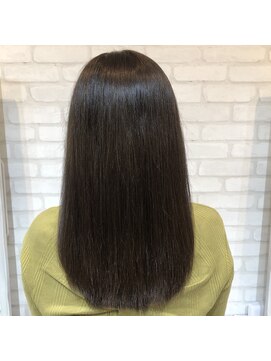 ブルー(BLUE) ロング×グレージュ