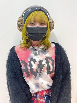 ギグスダブル 栄店(gigs double) デザインカット/イエローカラー