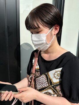ヘアー アイス ルーチェ(HAIR ICI LUCE) ショートボブ　耳かけボブ　透明感カラー　ボブ　西田