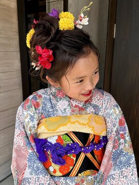 ピエスヘア(PIE'CE HAIR) 静岡/清水 七五三7歳ヘアセット 手結び帯着付