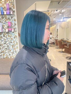 ネオリーブアイム 横浜西口店(Neolive aim) ブリーチカラー　ターコイズブルー♪ 【横浜】