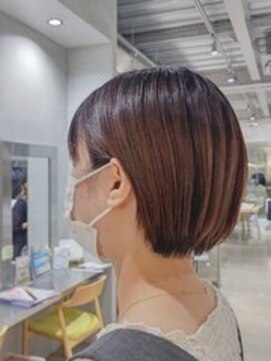 オーガニック リブ 川越(organic+live) 20代30代大人可愛いベージュくびれボブ耳掛け透明感