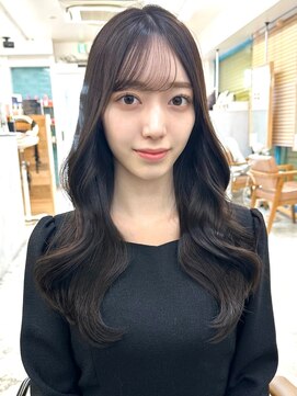 ミラリー トウキョウ(Mirareee Tokyo) 20代30代40代◎前髪パーマグレーベージュレイヤーロング黒髪