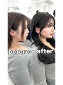 前髪顔まわり韓国ヘアレイヤーカットサイドバンク2wayバンク韓国